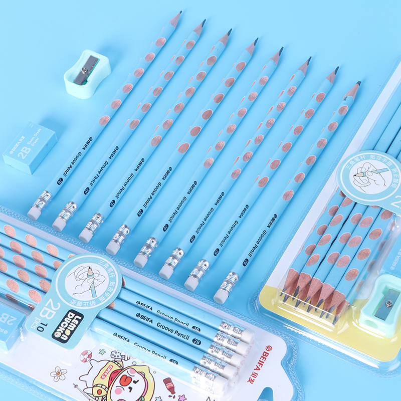 2B Lemon Duck Blue Examination Pencil Set with Eraser Sharpener
