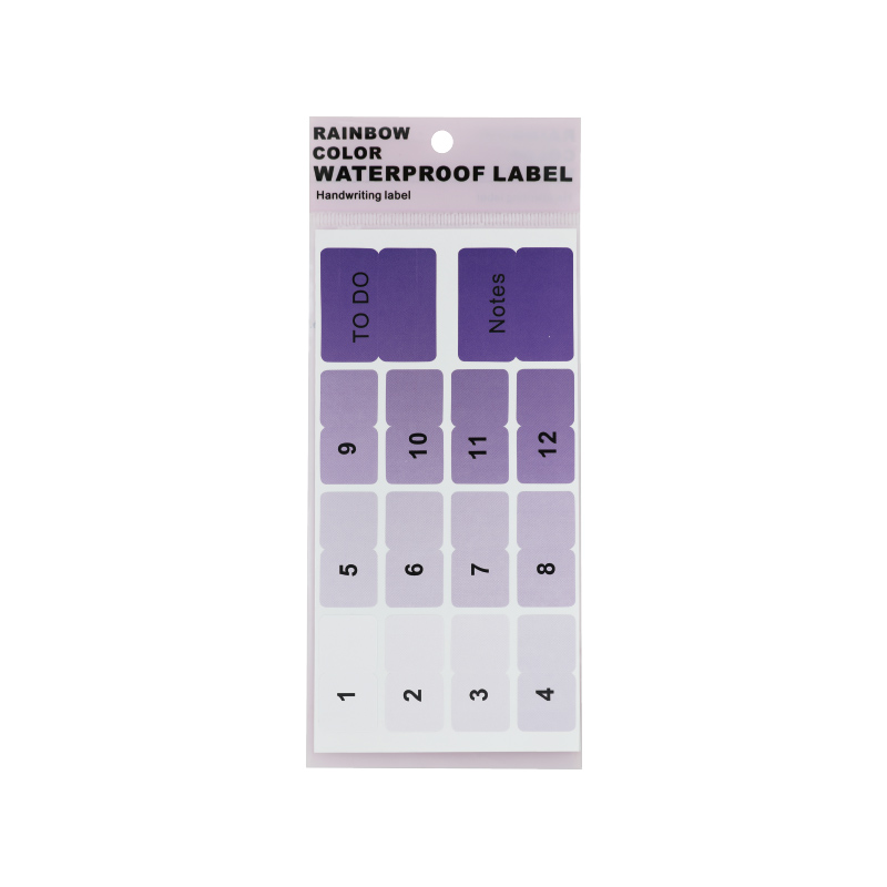 4 different Type Divider Page Rainbow Color Waterproof Label