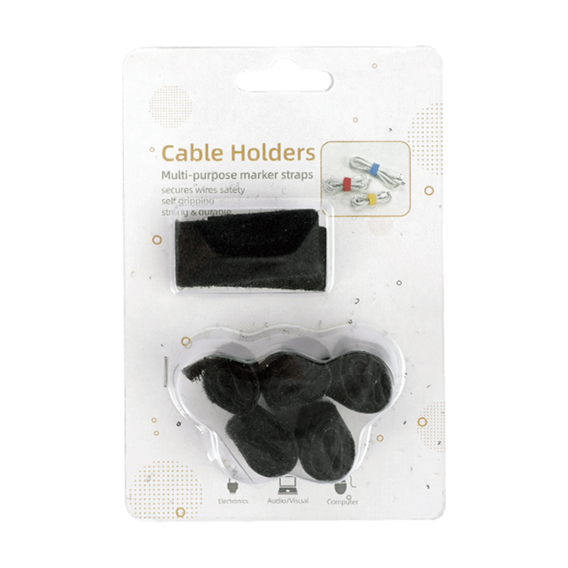 Black Cable Holders Management HOOK & LOOP China Factory