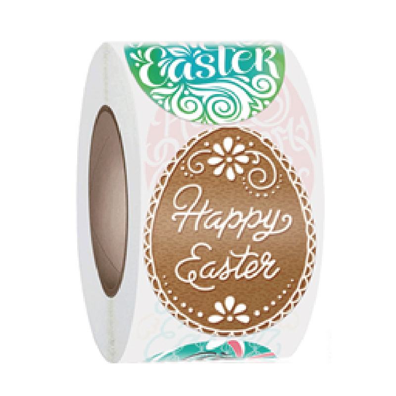 Egg-Shaped Colorful Oval Labels for Festival Celebration