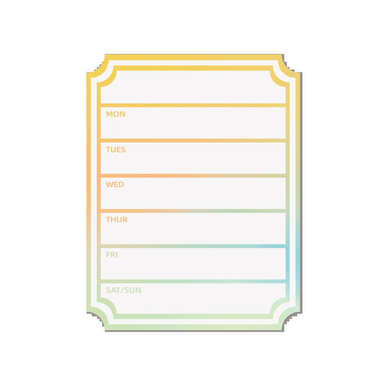 216*297mm Colorful Antibacterial Magnetic Whiteboard Weekly Planner