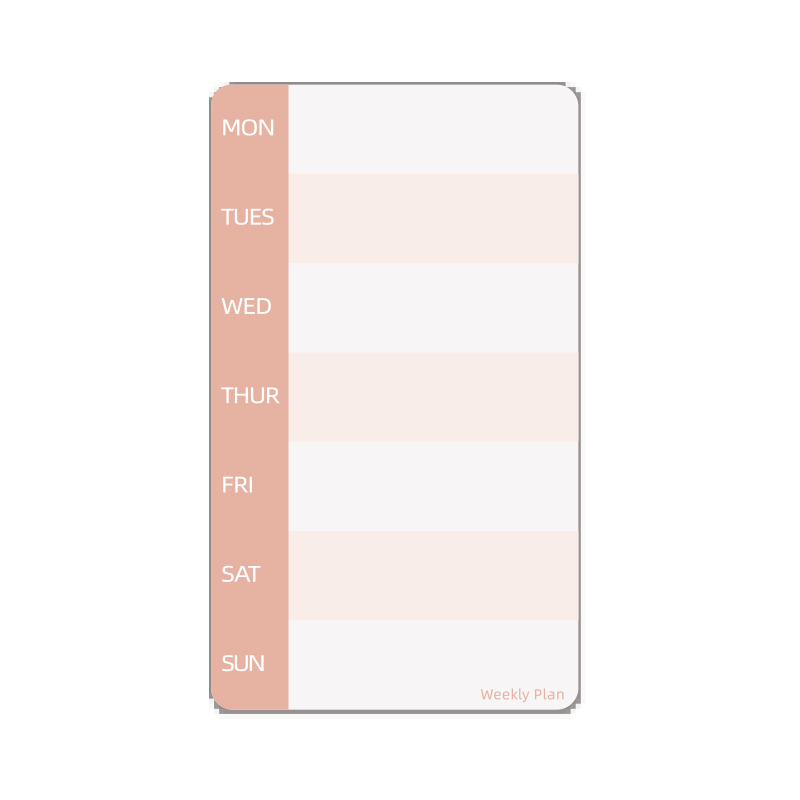 127*216mm Antibacterial Magnetic Whiteboard Weekly Planner