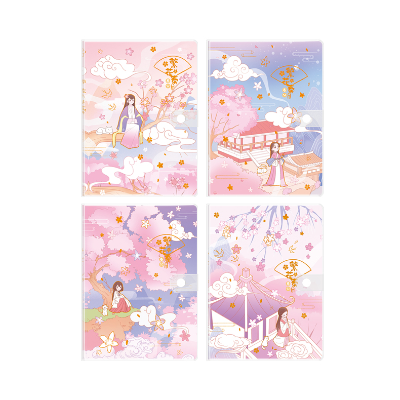 128 Pages Cute Kawaii Japanese Kimono A5 EVA Notebook with Rubber Sleeve Buckle