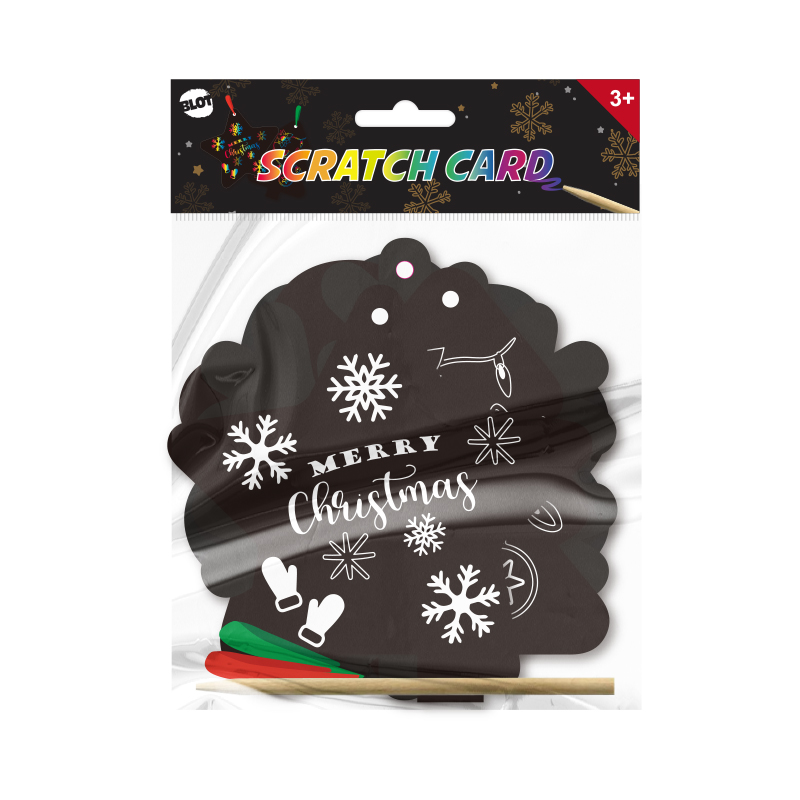 Snow&Ginger-Man-Shaped Scratch Cards Christmas Tree Decoration