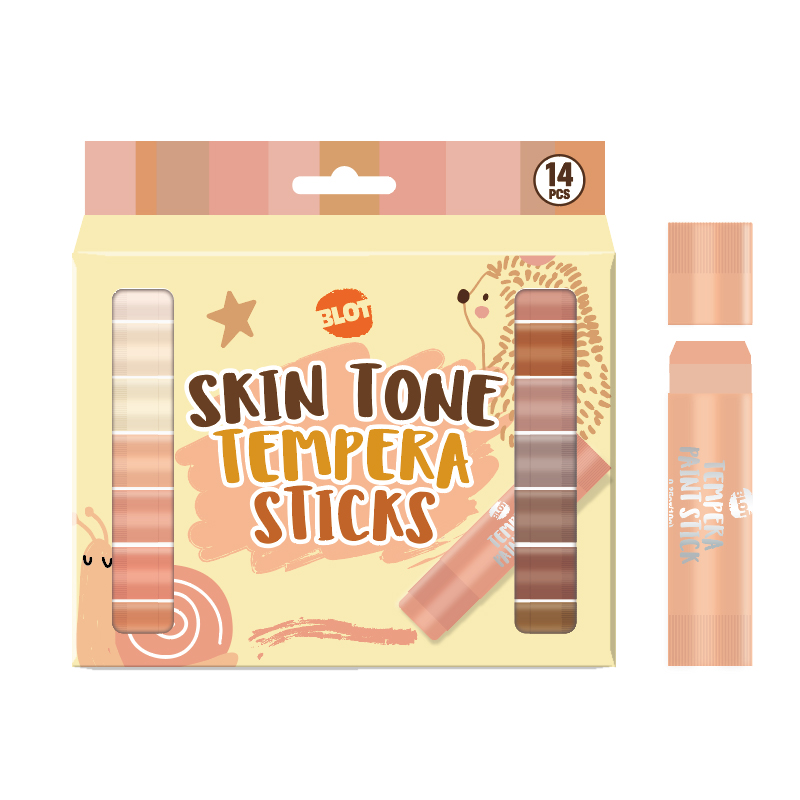 14pcs Skin Tone Quick Drying Tempera Sticks