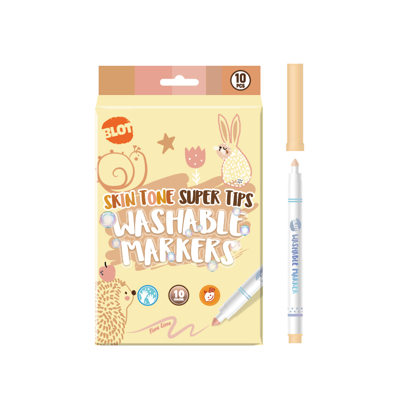 10PCS Skin Tone Super Tips Washable Markers